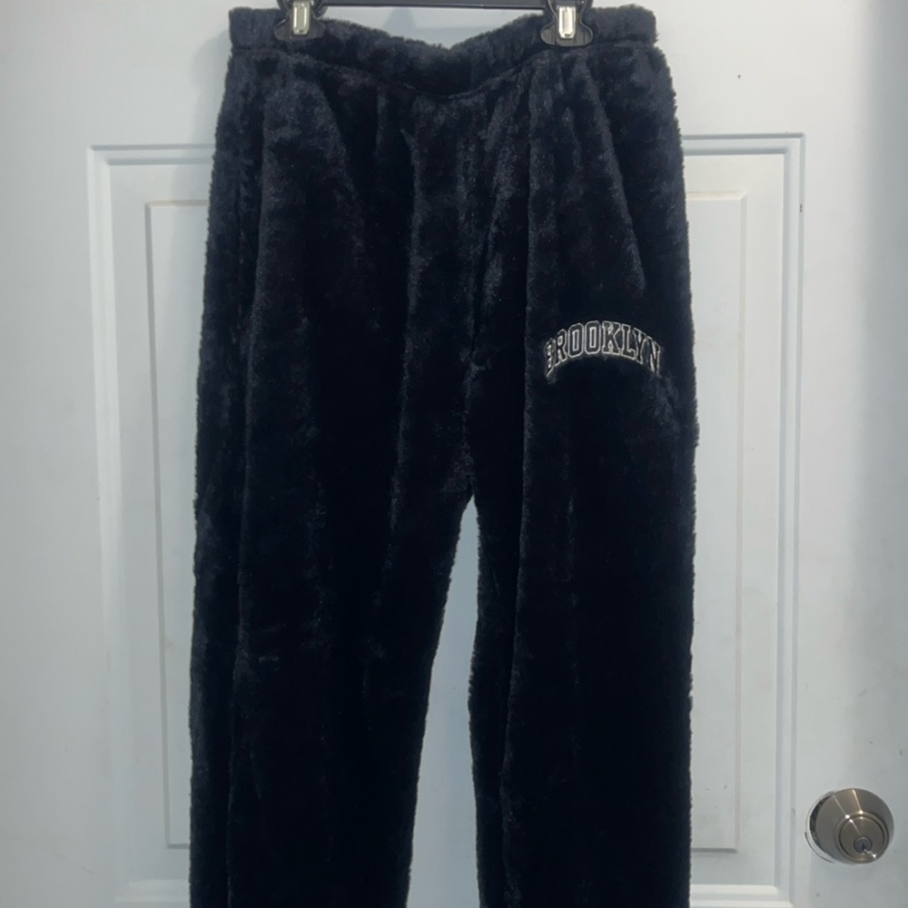 Vine and Valley Brooklyn Logo Furry Pants